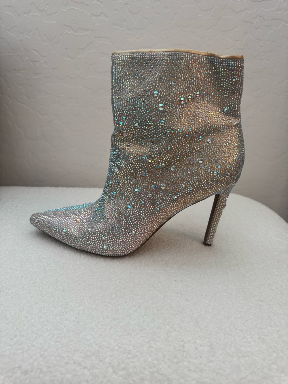 INC International Concepts Silver Rhinestone Pointed-Toe Ankle Bootie